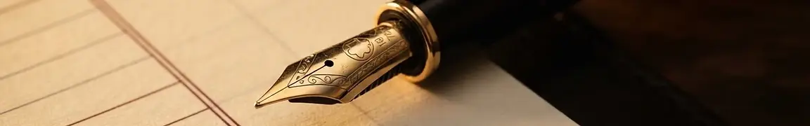 Fountain pen on ledger